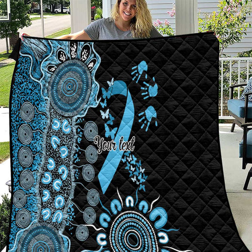 Prostate Cancer Awareness Personalised Quilt Aboriginal Ribbon Dot Painting