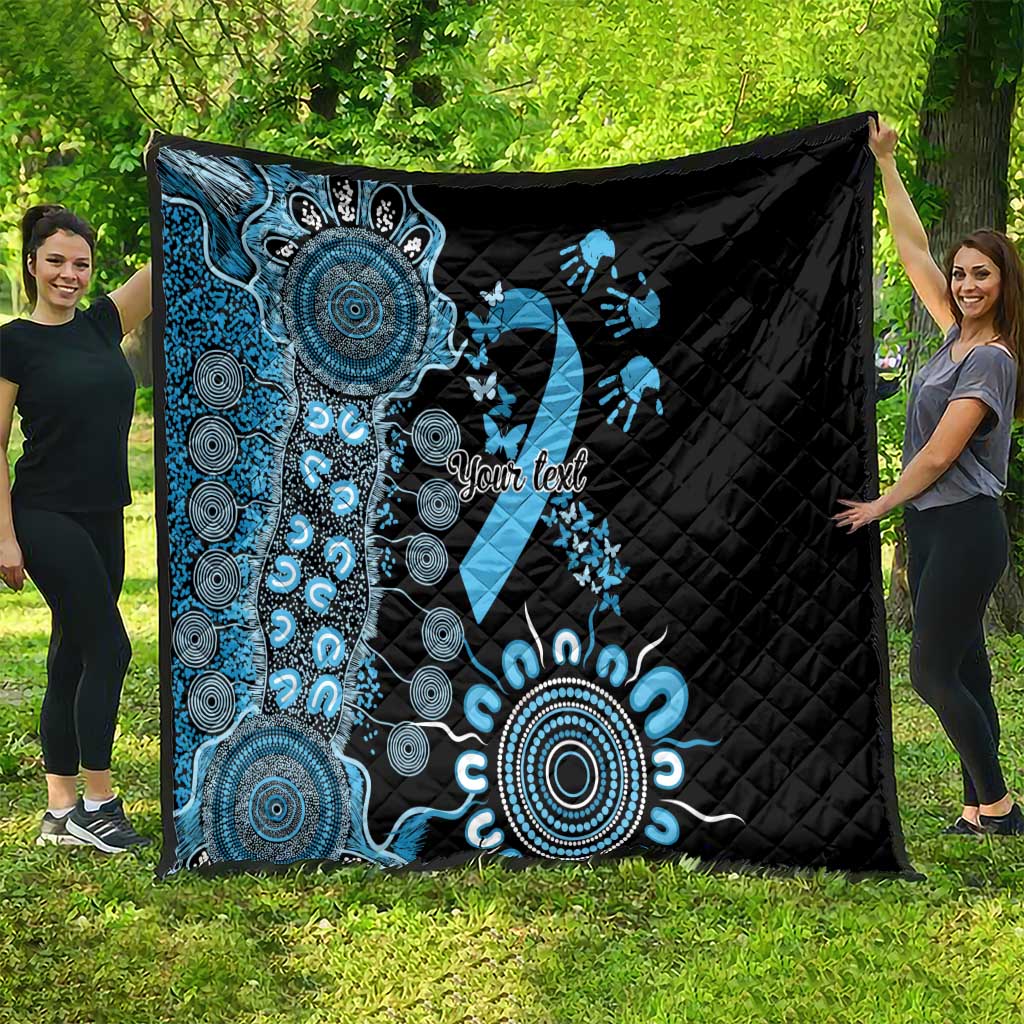 Prostate Cancer Awareness Personalised Quilt Aboriginal Ribbon Dot Painting