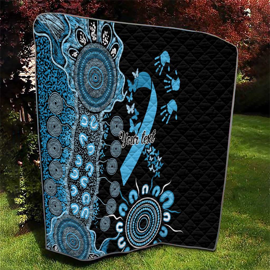 Prostate Cancer Awareness Personalised Quilt Aboriginal Ribbon Dot Painting