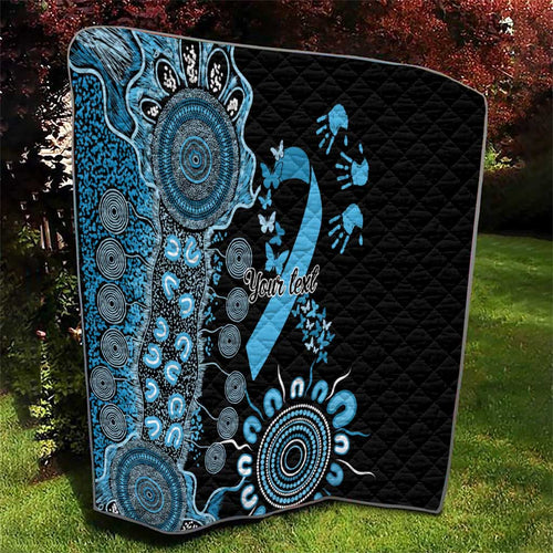 Prostate Cancer Awareness Personalised Quilt Aboriginal Ribbon Dot Painting