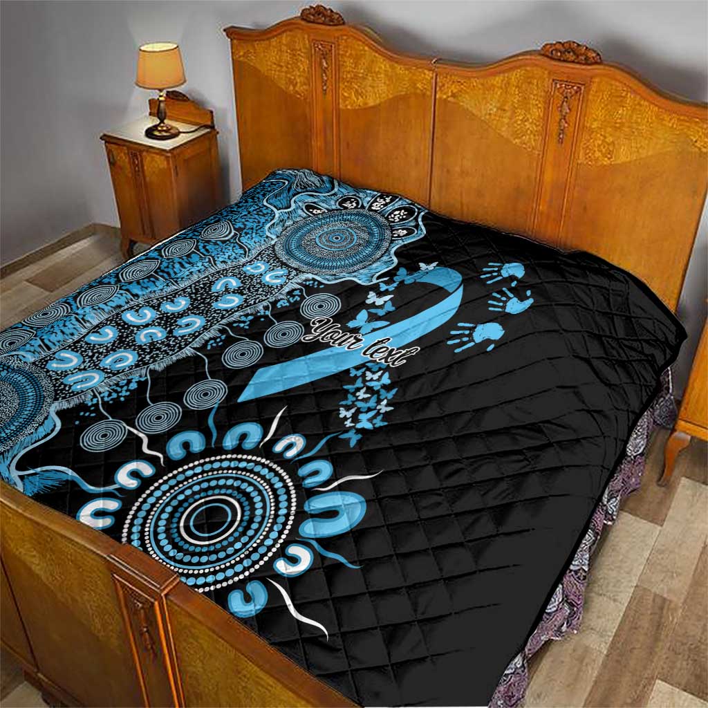 Prostate Cancer Awareness Personalised Quilt Aboriginal Ribbon Dot Painting
