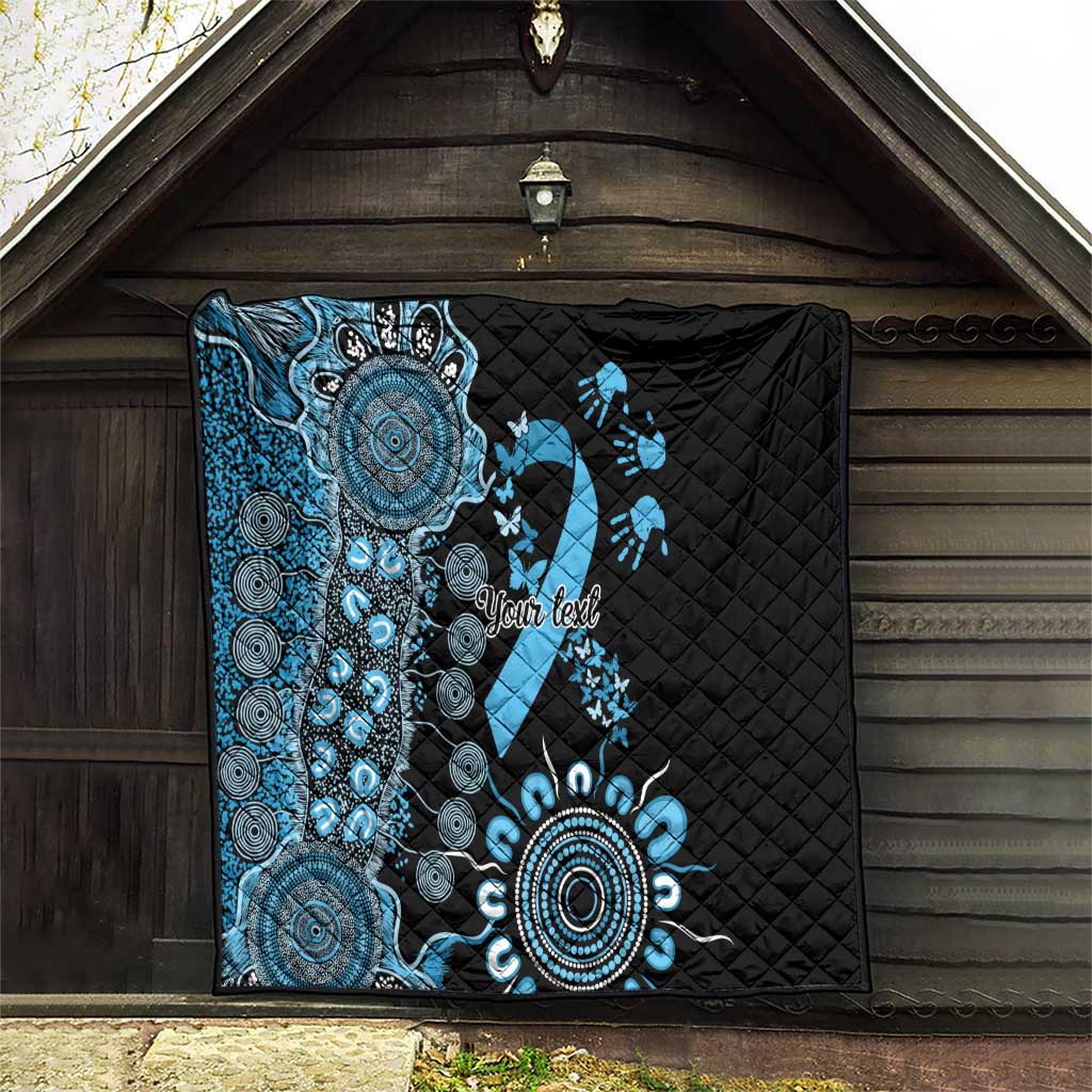Prostate Cancer Awareness Personalised Quilt Aboriginal Ribbon Dot Painting