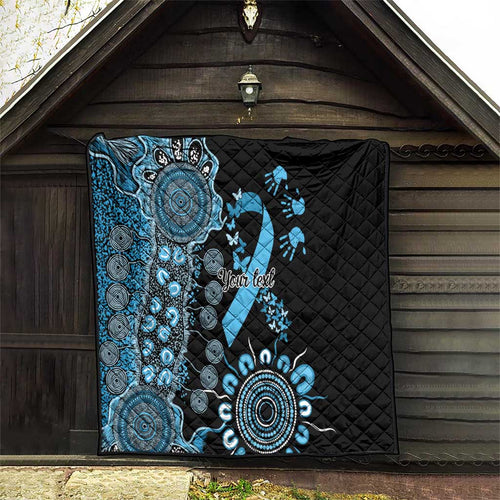 Prostate Cancer Awareness Personalised Quilt Aboriginal Ribbon Dot Painting