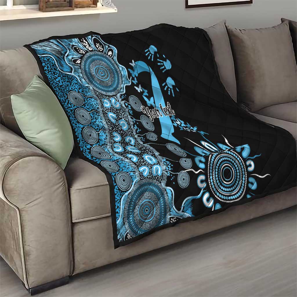 Prostate Cancer Awareness Personalised Quilt Aboriginal Ribbon Dot Painting