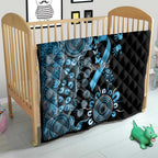Prostate Cancer Awareness Personalised Quilt Aboriginal Ribbon Dot Painting