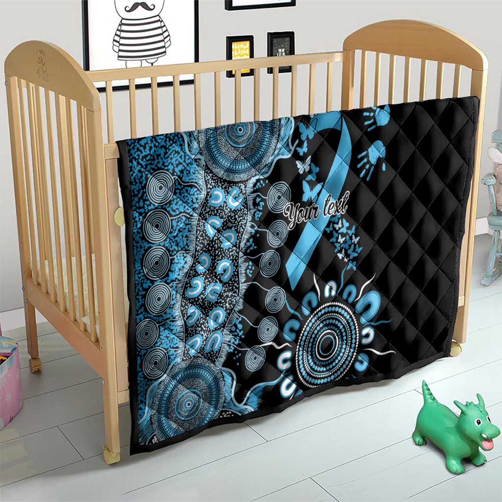 Prostate Cancer Awareness Personalised Quilt Aboriginal Ribbon Dot Painting