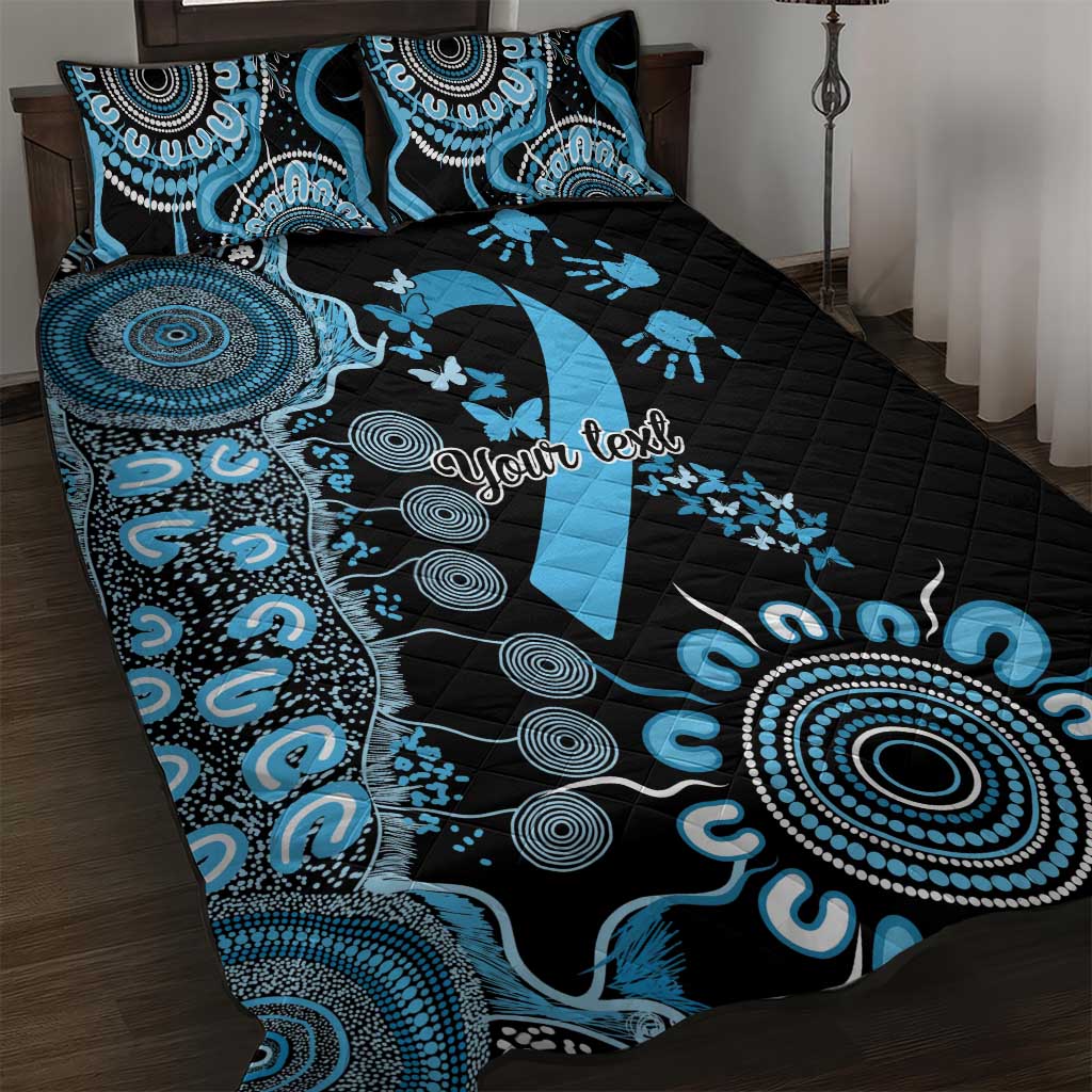 Prostate Cancer Awareness Personalised Quilt Bed Set Aboriginal Ribbon Dot Painting