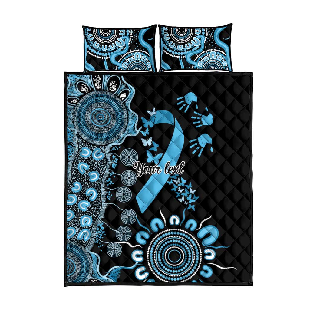 Prostate Cancer Awareness Personalised Quilt Bed Set Aboriginal Ribbon Dot Painting