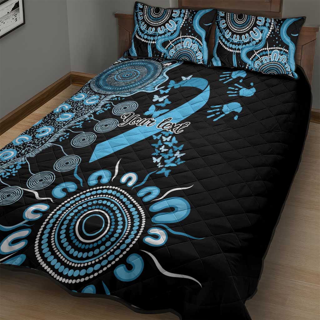 Prostate Cancer Awareness Personalised Quilt Bed Set Aboriginal Ribbon Dot Painting