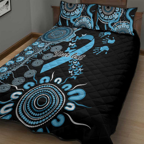 Prostate Cancer Awareness Personalised Quilt Bed Set Aboriginal Ribbon Dot Painting