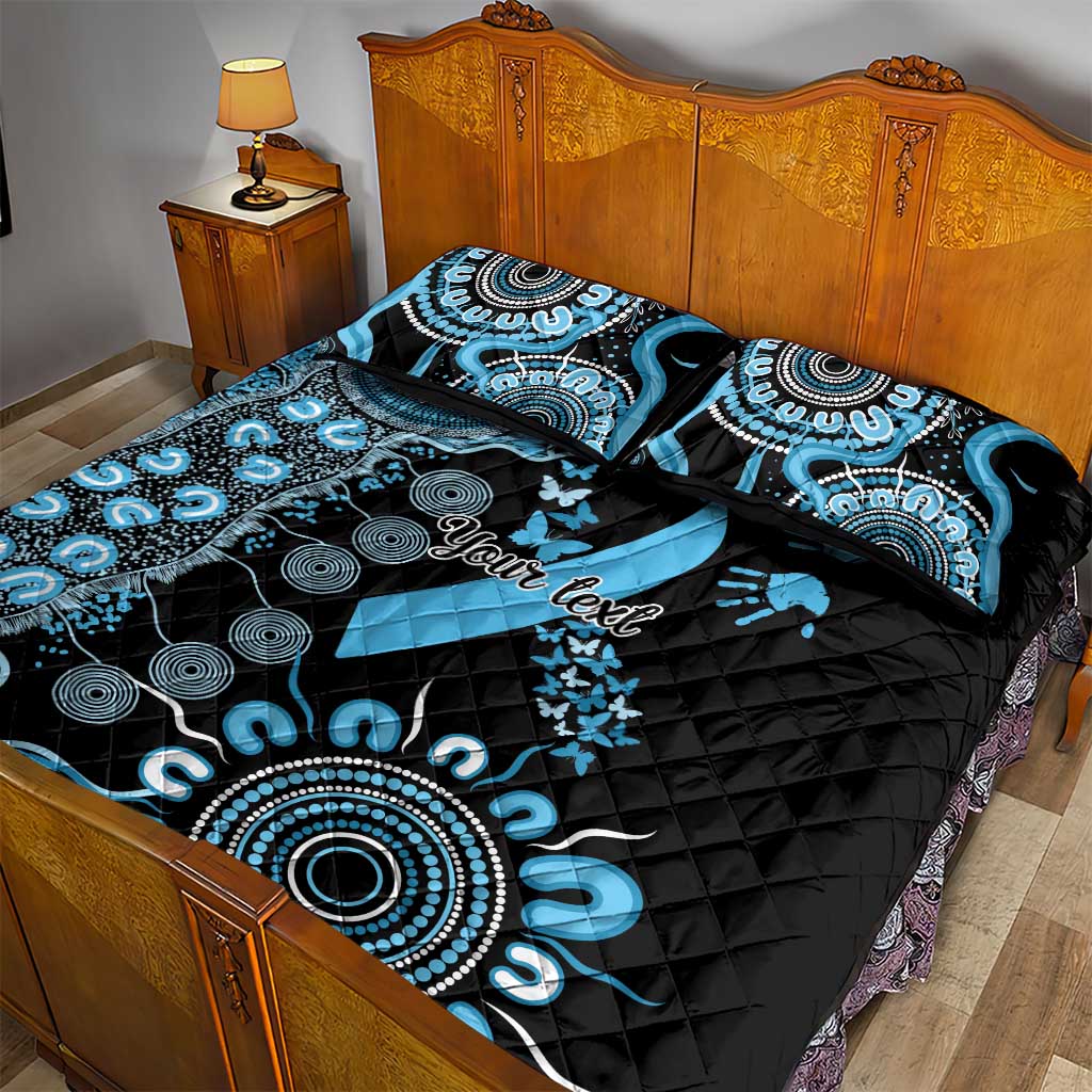 Prostate Cancer Awareness Personalised Quilt Bed Set Aboriginal Ribbon Dot Painting