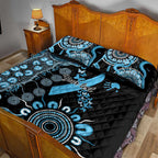 Prostate Cancer Awareness Personalised Quilt Bed Set Aboriginal Ribbon Dot Painting
