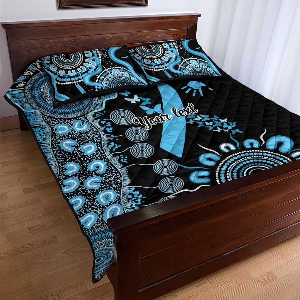 Prostate Cancer Awareness Personalised Quilt Bed Set Aboriginal Ribbon Dot Painting