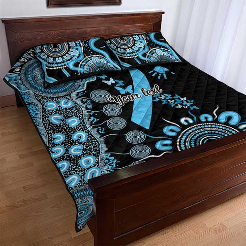 Prostate Cancer Awareness Personalised Quilt Bed Set Aboriginal Ribbon Dot Painting