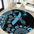 Prostate Cancer Awareness Personalised Round Carpet Aboriginal Ribbon Dot Painting