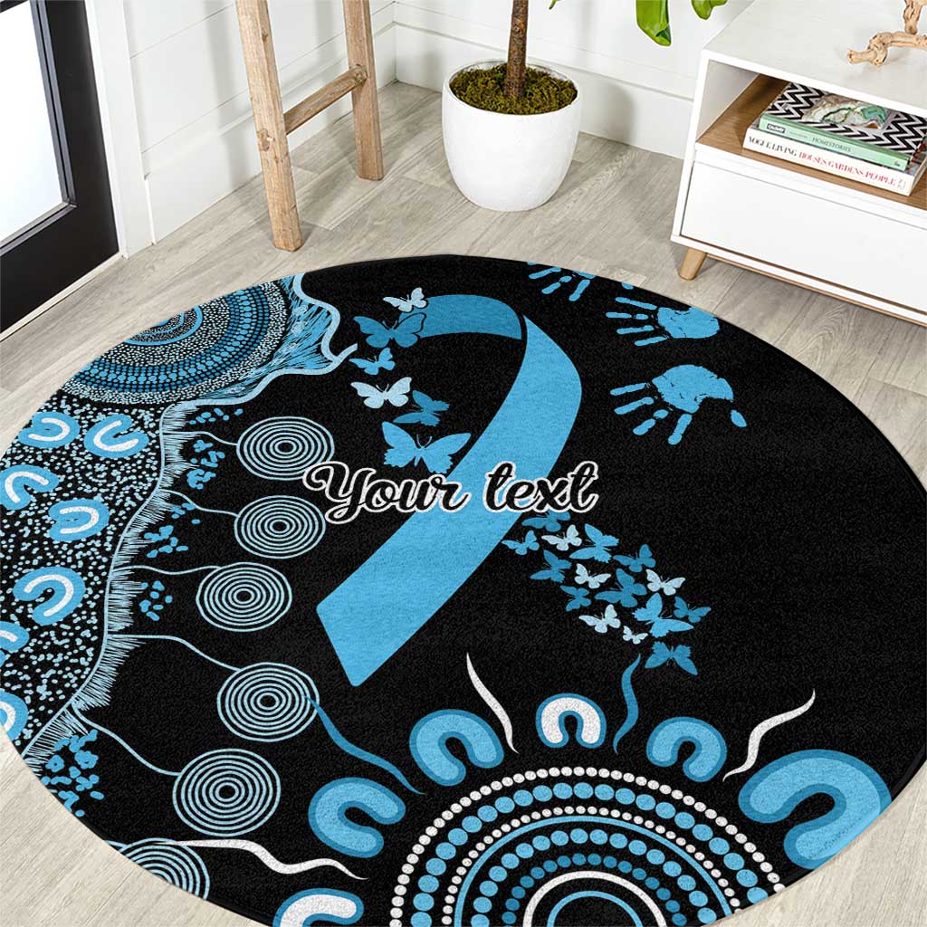 Prostate Cancer Awareness Personalised Round Carpet Aboriginal Ribbon Dot Painting