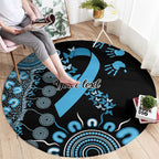 Prostate Cancer Awareness Personalised Round Carpet Aboriginal Ribbon Dot Painting