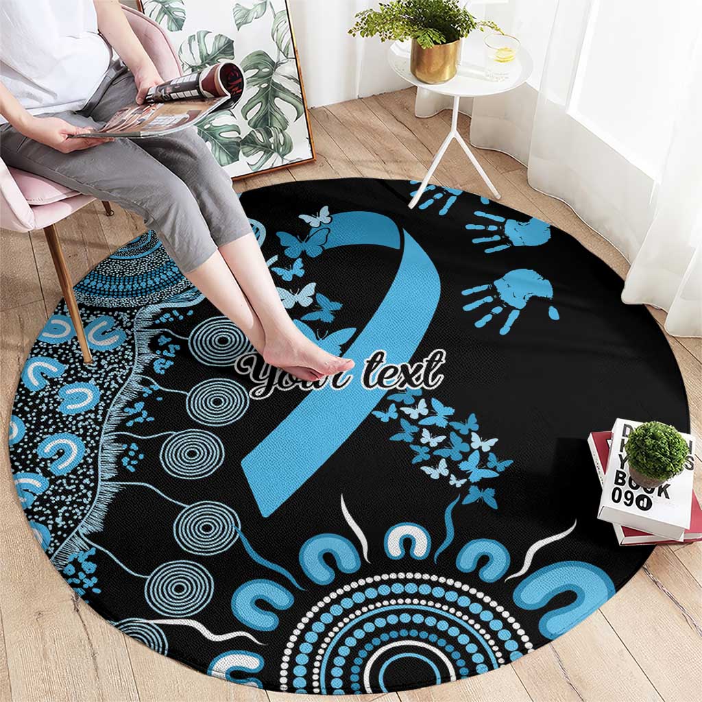 Prostate Cancer Awareness Personalised Round Carpet Aboriginal Ribbon Dot Painting