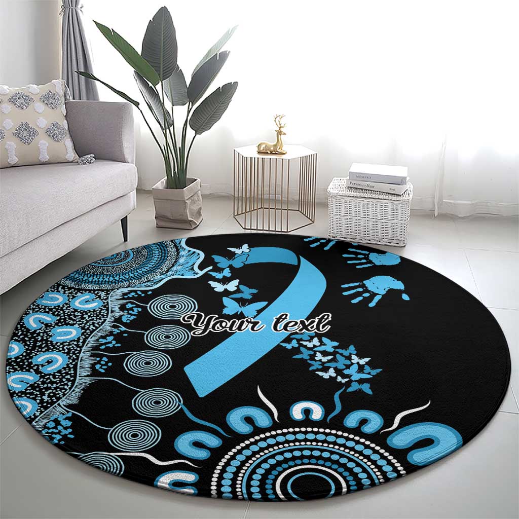 Prostate Cancer Awareness Personalised Round Carpet Aboriginal Ribbon Dot Painting