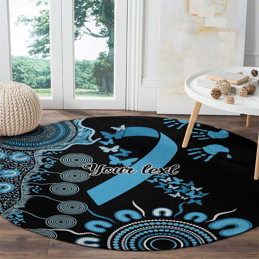 Prostate Cancer Awareness Personalised Round Carpet Aboriginal Ribbon Dot Painting