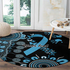 Prostate Cancer Awareness Personalised Round Carpet Aboriginal Ribbon Dot Painting