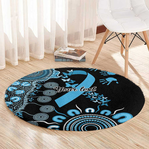Prostate Cancer Awareness Personalised Round Carpet Aboriginal Ribbon Dot Painting