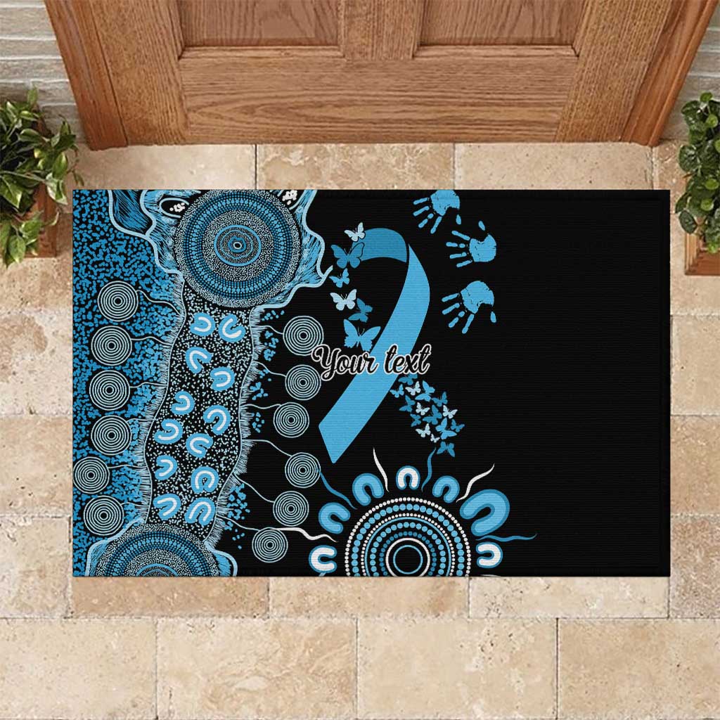 Prostate Cancer Awareness Personalised Rubber Doormat Aboriginal Ribbon Dot Painting