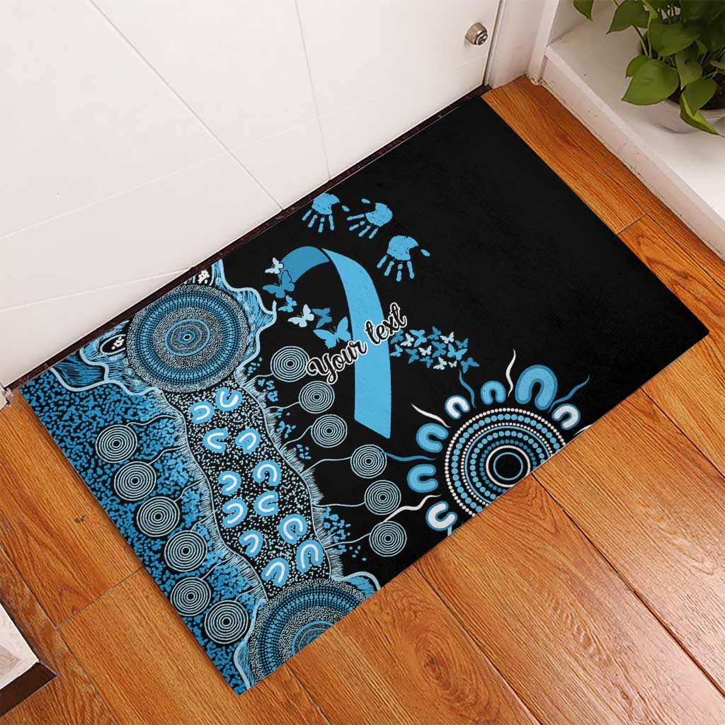Prostate Cancer Awareness Personalised Rubber Doormat Aboriginal Ribbon Dot Painting