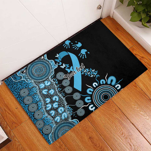 Prostate Cancer Awareness Personalised Rubber Doormat Aboriginal Ribbon Dot Painting