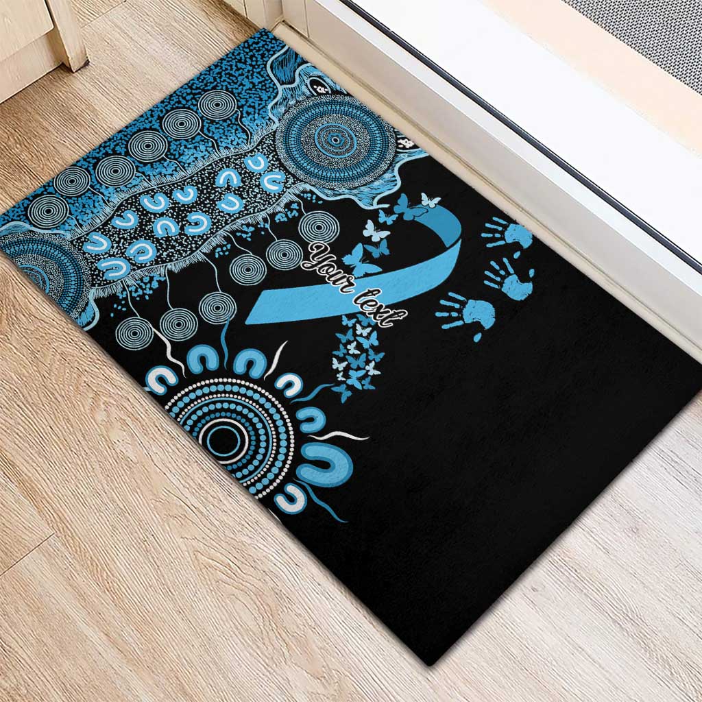 Prostate Cancer Awareness Personalised Rubber Doormat Aboriginal Ribbon Dot Painting