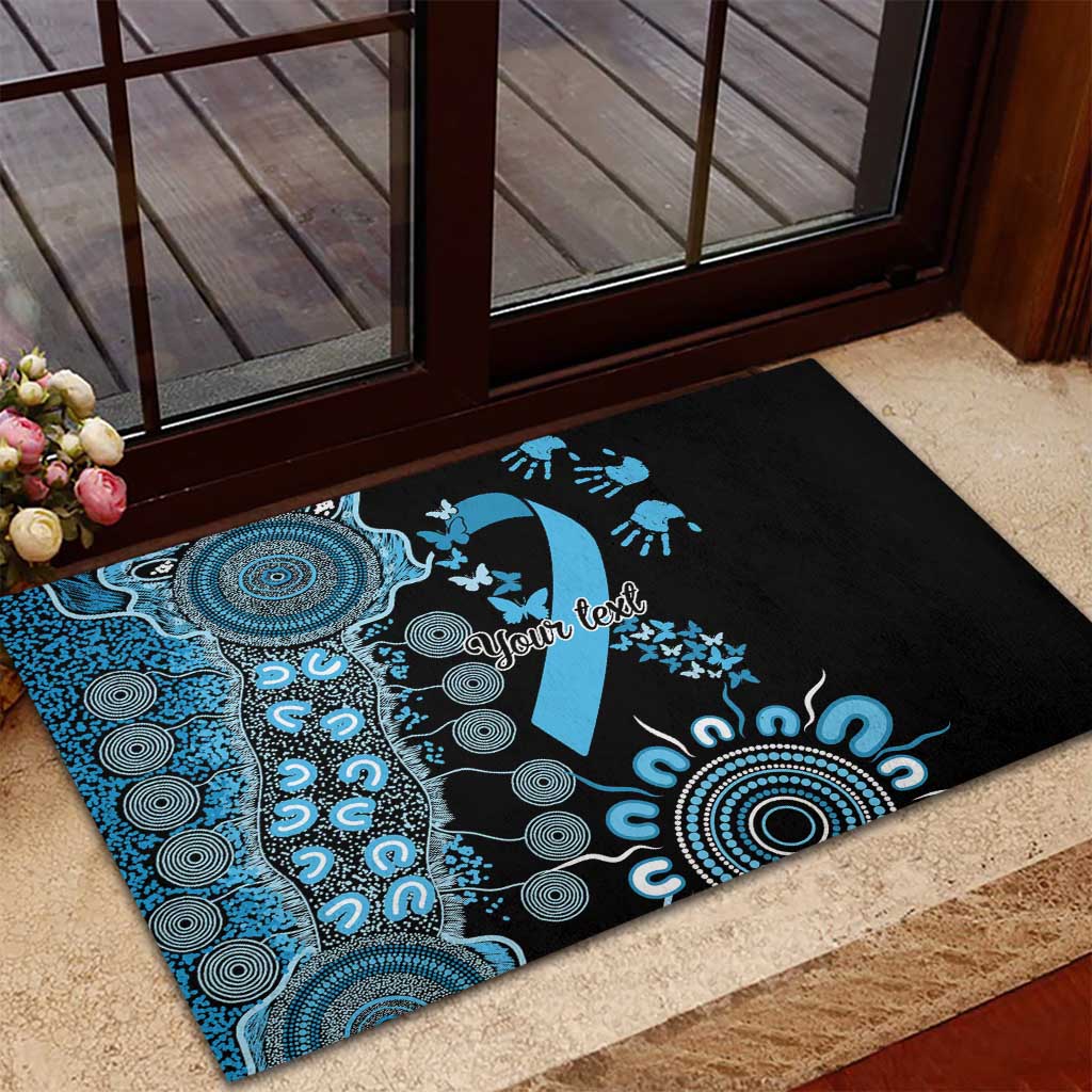 Prostate Cancer Awareness Personalised Rubber Doormat Aboriginal Ribbon Dot Painting