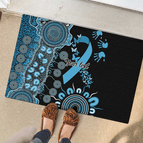 Prostate Cancer Awareness Personalised Rubber Doormat Aboriginal Ribbon Dot Painting