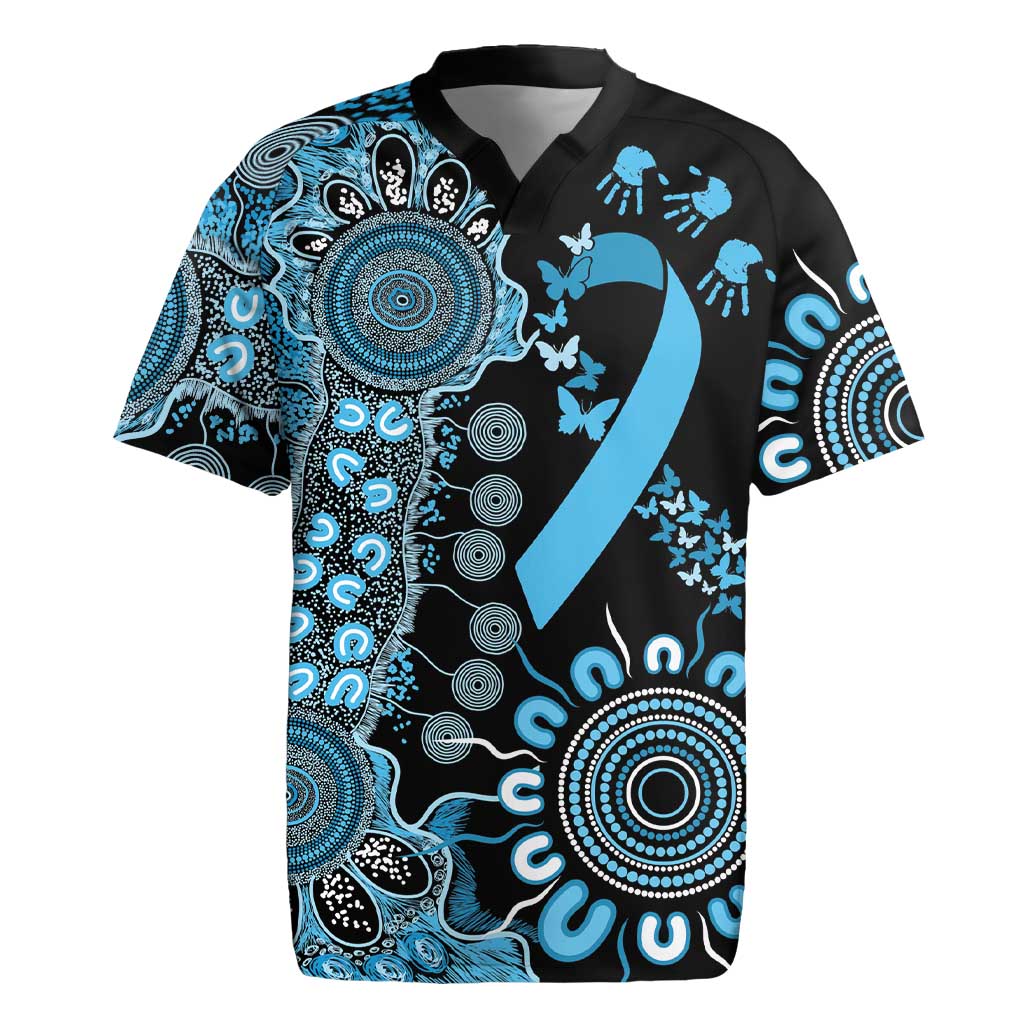 Prostate Cancer Awareness Personalised Rugby Jersey Aboriginal Ribbon Dot Painting