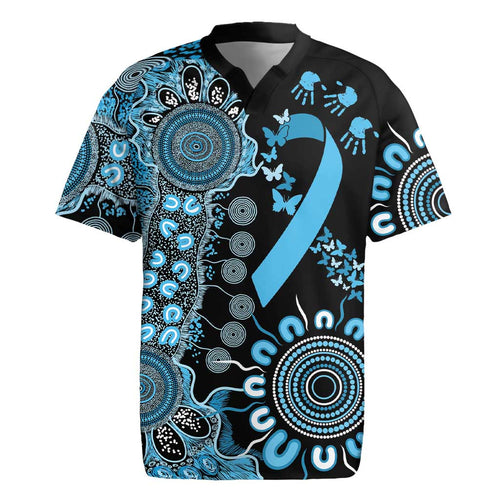 Prostate Cancer Awareness Personalised Rugby Jersey Aboriginal Ribbon Dot Painting