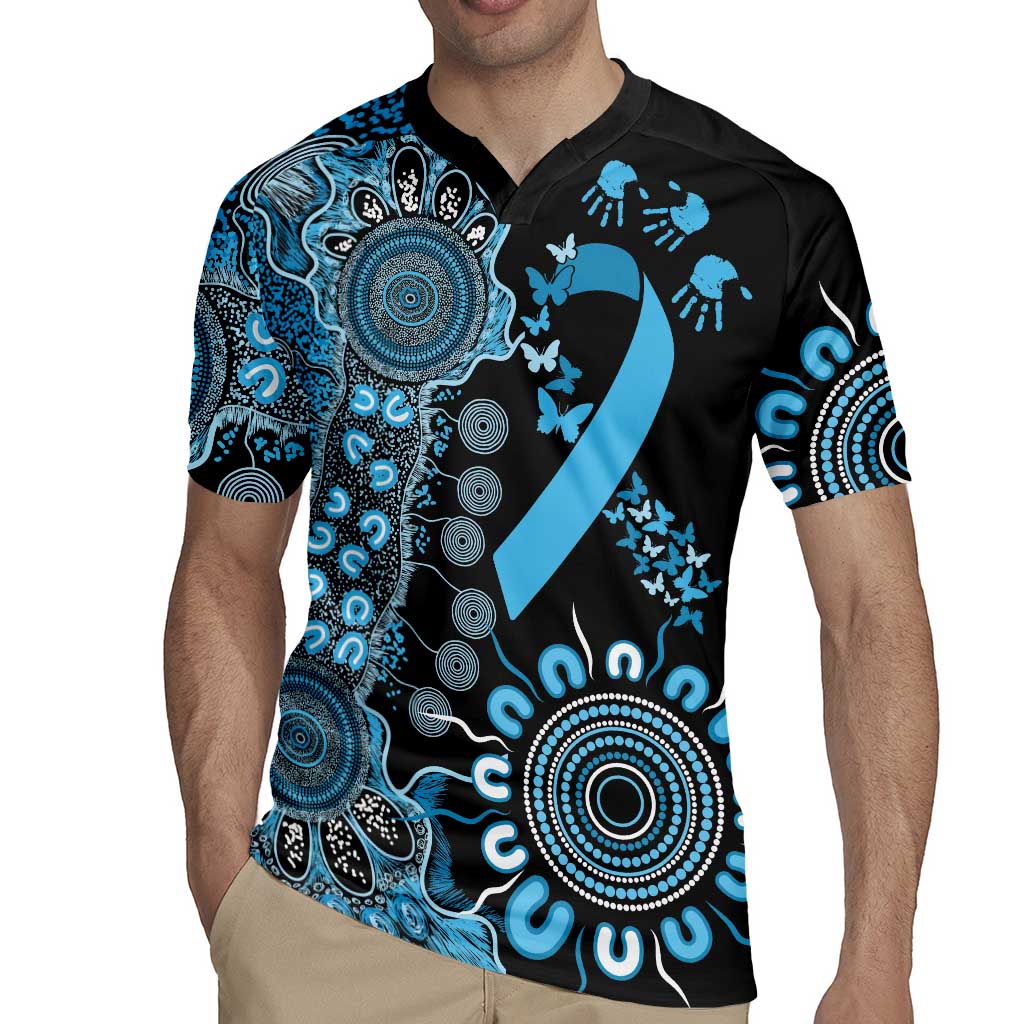 Prostate Cancer Awareness Personalised Rugby Jersey Aboriginal Ribbon Dot Painting