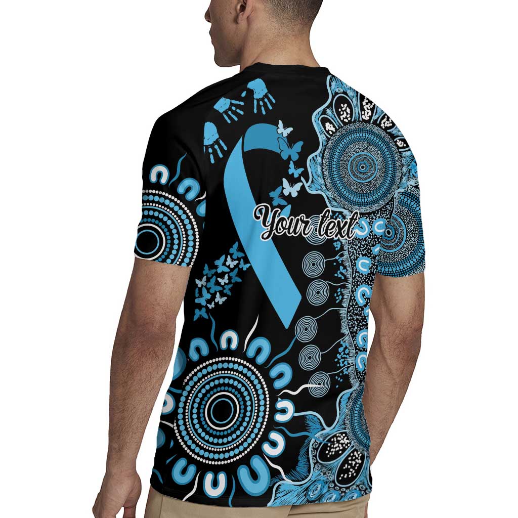 Prostate Cancer Awareness Personalised Rugby Jersey Aboriginal Ribbon Dot Painting
