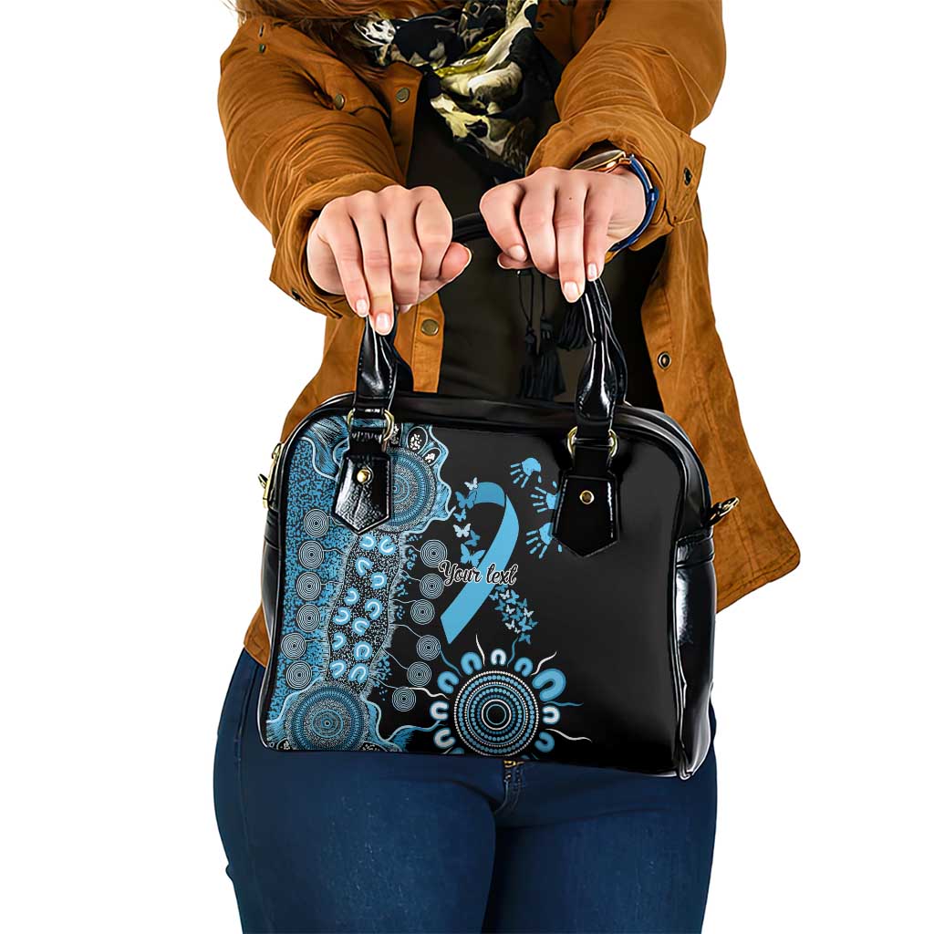 Prostate Cancer Awareness Personalised Shoulder Handbag Aboriginal Ribbon Dot Painting