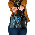 Prostate Cancer Awareness Personalised Shoulder Handbag Aboriginal Ribbon Dot Painting
