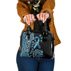 Prostate Cancer Awareness Personalised Shoulder Handbag Aboriginal Ribbon Dot Painting