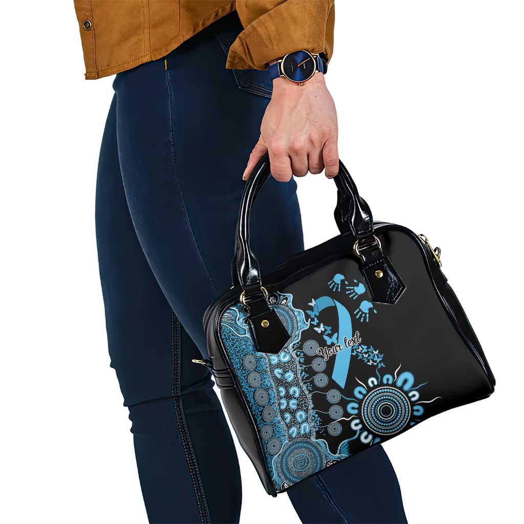 Prostate Cancer Awareness Personalised Shoulder Handbag Aboriginal Ribbon Dot Painting