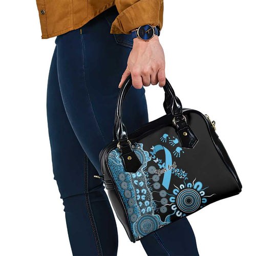 Prostate Cancer Awareness Personalised Shoulder Handbag Aboriginal Ribbon Dot Painting