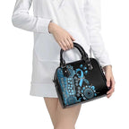 Prostate Cancer Awareness Personalised Shoulder Handbag Aboriginal Ribbon Dot Painting