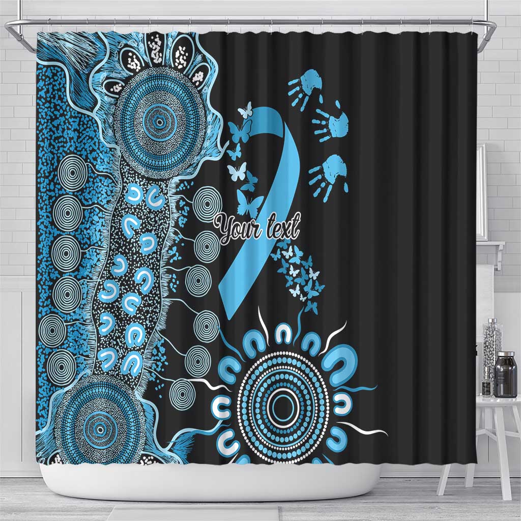 Prostate Cancer Awareness Personalised Shower Curtain Aboriginal Ribbon Dot Painting