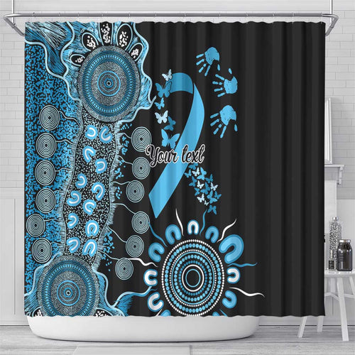 Prostate Cancer Awareness Personalised Shower Curtain Aboriginal Ribbon Dot Painting