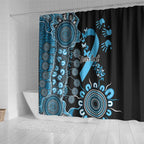 Prostate Cancer Awareness Personalised Shower Curtain Aboriginal Ribbon Dot Painting