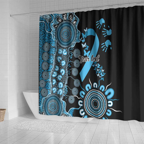 Prostate Cancer Awareness Personalised Shower Curtain Aboriginal Ribbon Dot Painting
