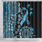 Prostate Cancer Awareness Personalised Shower Curtain Aboriginal Ribbon Dot Painting