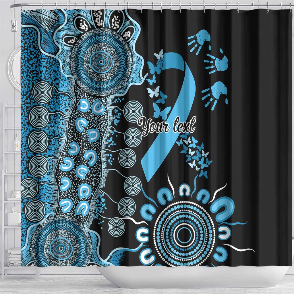 Prostate Cancer Awareness Personalised Shower Curtain Aboriginal Ribbon Dot Painting