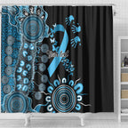 Prostate Cancer Awareness Personalised Shower Curtain Aboriginal Ribbon Dot Painting
