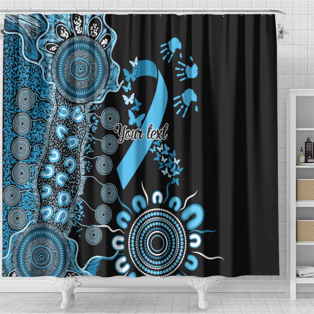 Prostate Cancer Awareness Personalised Shower Curtain Aboriginal Ribbon Dot Painting